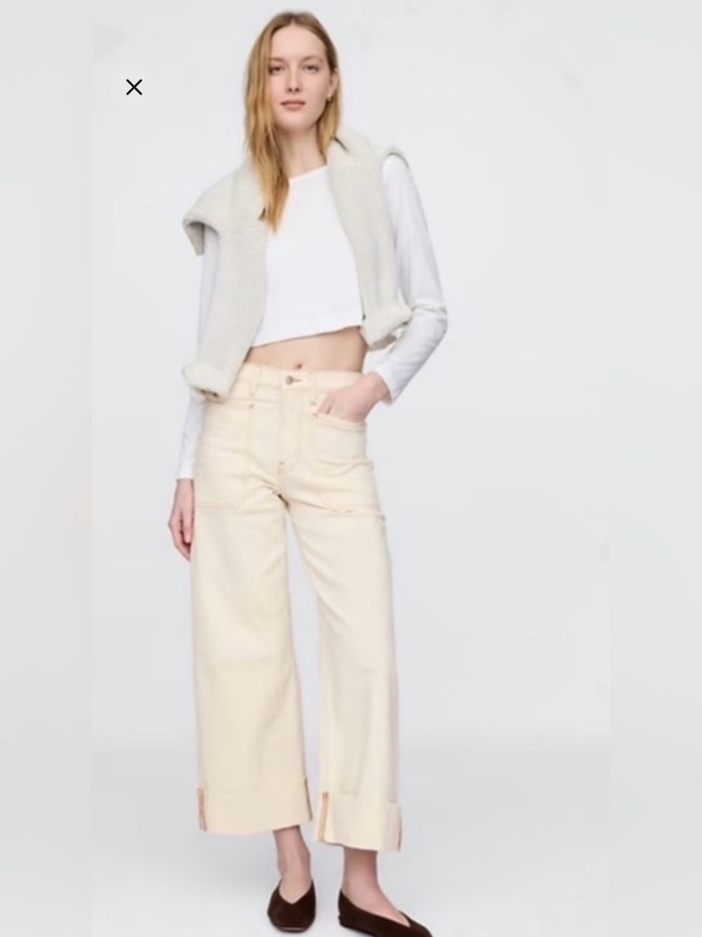 GAP High Rise Stride Wide-Leg Ankle Jean